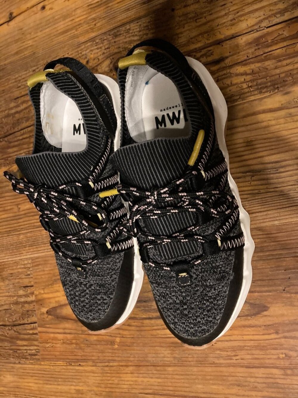 Madewell Field Knit Sneakers Black Granite Multi Women’s 8 US Men 6.5 Brand New - Picture 2 of 8